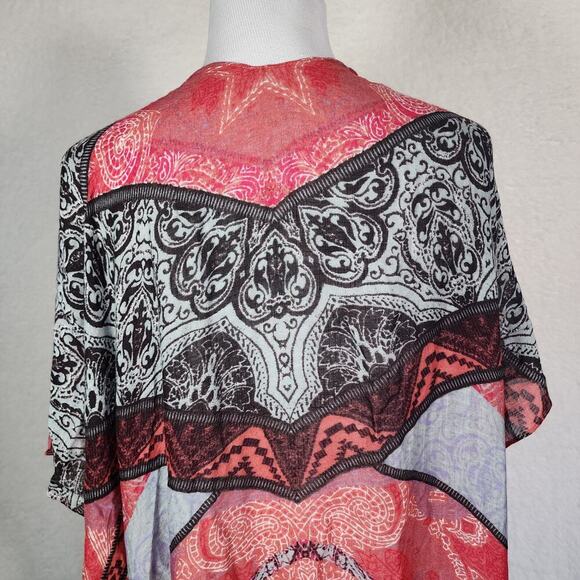 Lovestitch Mixed Floral Artists Bohemian Long Line Kimono Beach Festival OS - Picture 5 of 10